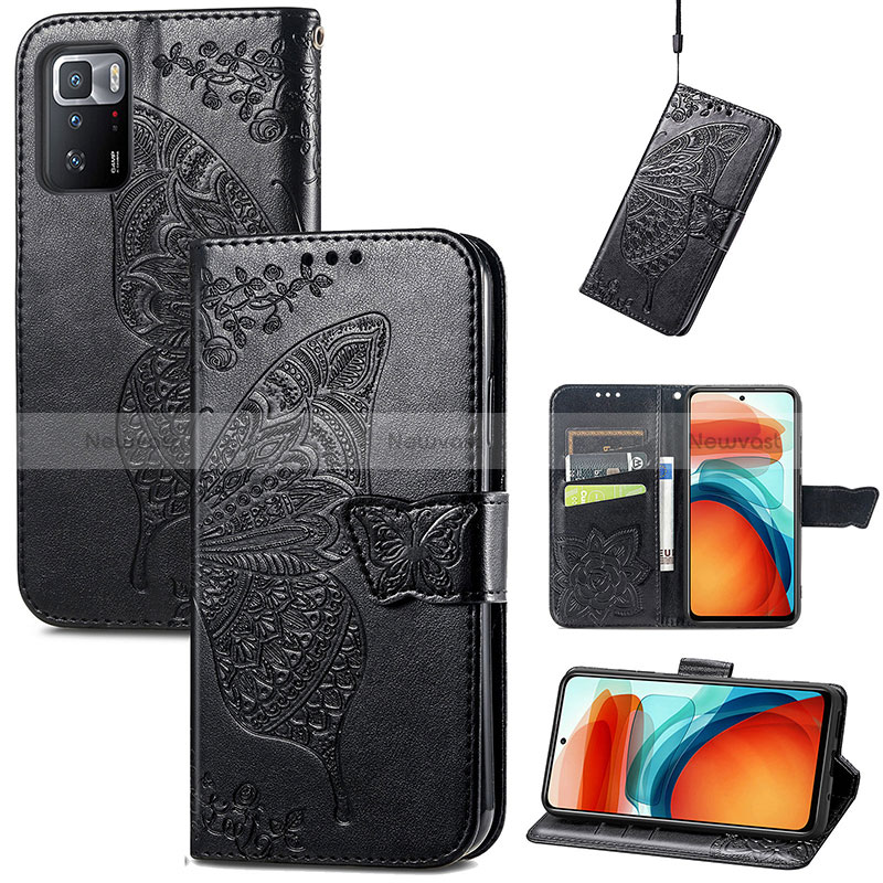 Leather Case Stands Butterfly Flip Cover Holder for Xiaomi Poco X3 GT 5G