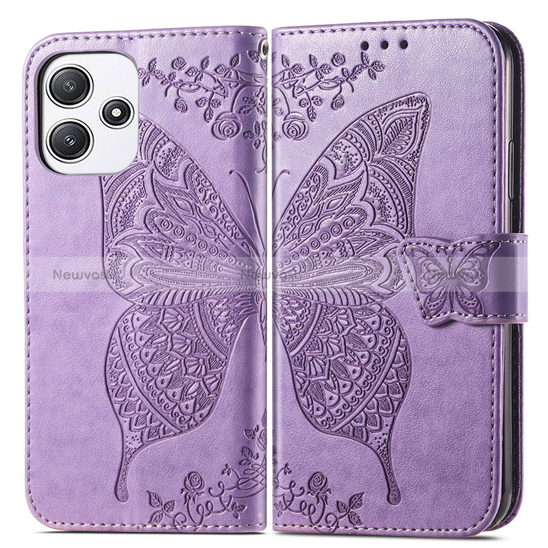 Leather Case Stands Butterfly Flip Cover Holder for Xiaomi Redmi 12 5G