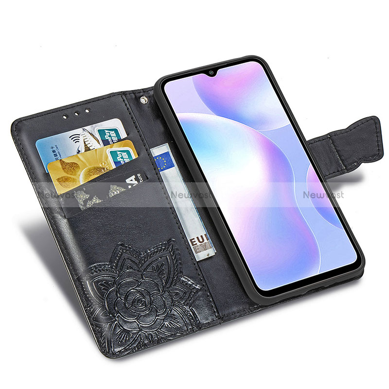 Leather Case Stands Butterfly Flip Cover Holder for Xiaomi Redmi 9A