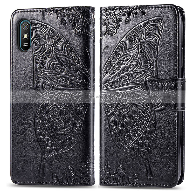 Leather Case Stands Butterfly Flip Cover Holder for Xiaomi Redmi 9A