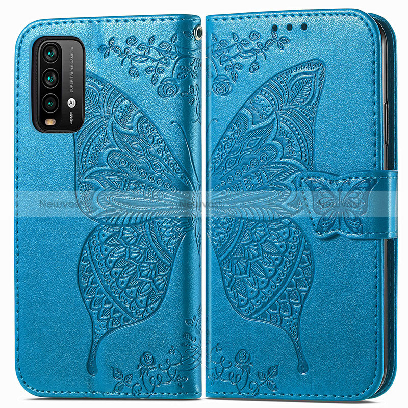 Leather Case Stands Butterfly Flip Cover Holder for Xiaomi Redmi 9T 4G