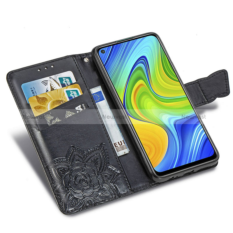 Leather Case Stands Butterfly Flip Cover Holder for Xiaomi Redmi Note 9