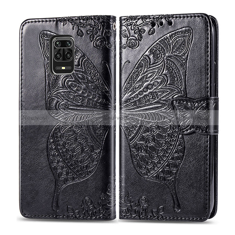 Leather Case Stands Butterfly Flip Cover Holder for Xiaomi Redmi Note 9 Pro