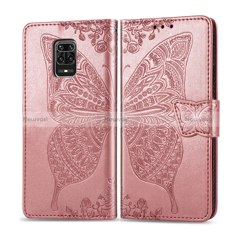 Leather Case Stands Butterfly Flip Cover Holder for Xiaomi Redmi Note 9 Pro