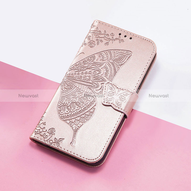 Leather Case Stands Butterfly Flip Cover Holder S01D for Google Pixel 4a 5G