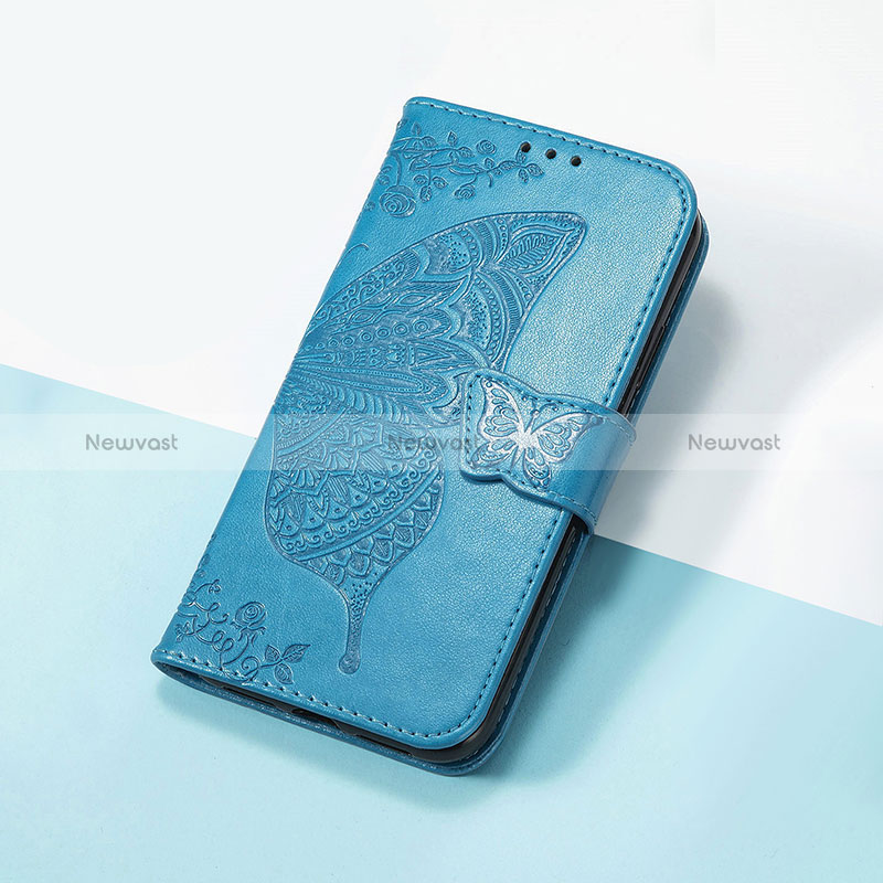 Leather Case Stands Butterfly Flip Cover Holder S01D for Google Pixel 5 XL 5G