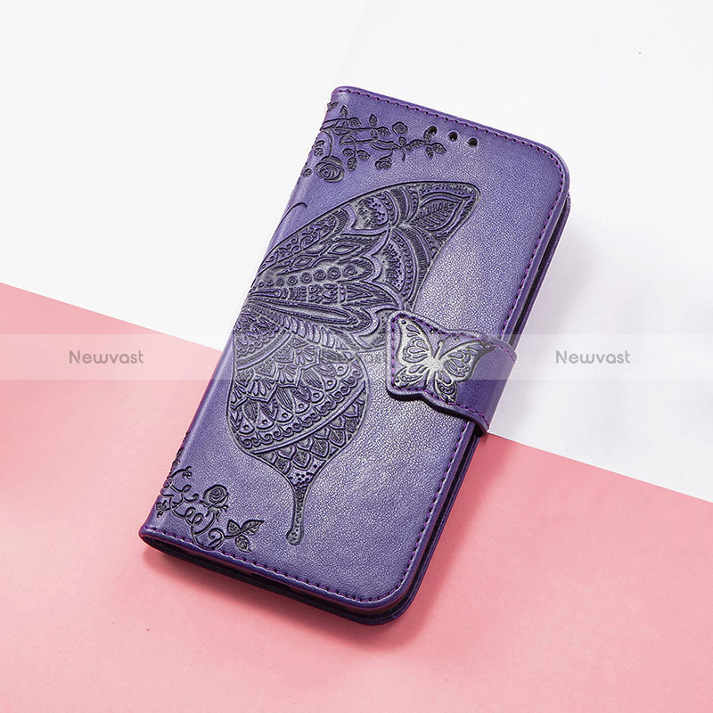 Leather Case Stands Butterfly Flip Cover Holder S01D for Google Pixel 5 XL 5G