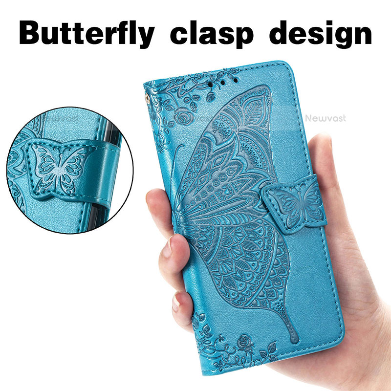 Leather Case Stands Butterfly Flip Cover Holder S01D for Samsung Galaxy S21 Ultra 5G