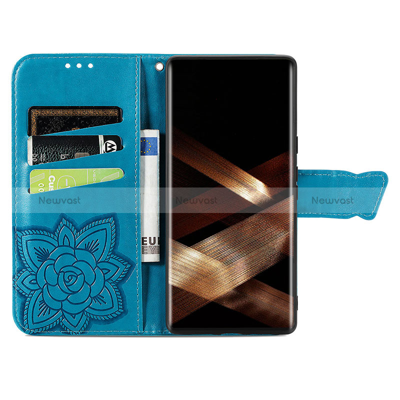 Leather Case Stands Butterfly Flip Cover Holder S01D for Samsung Galaxy S24 Ultra 5G