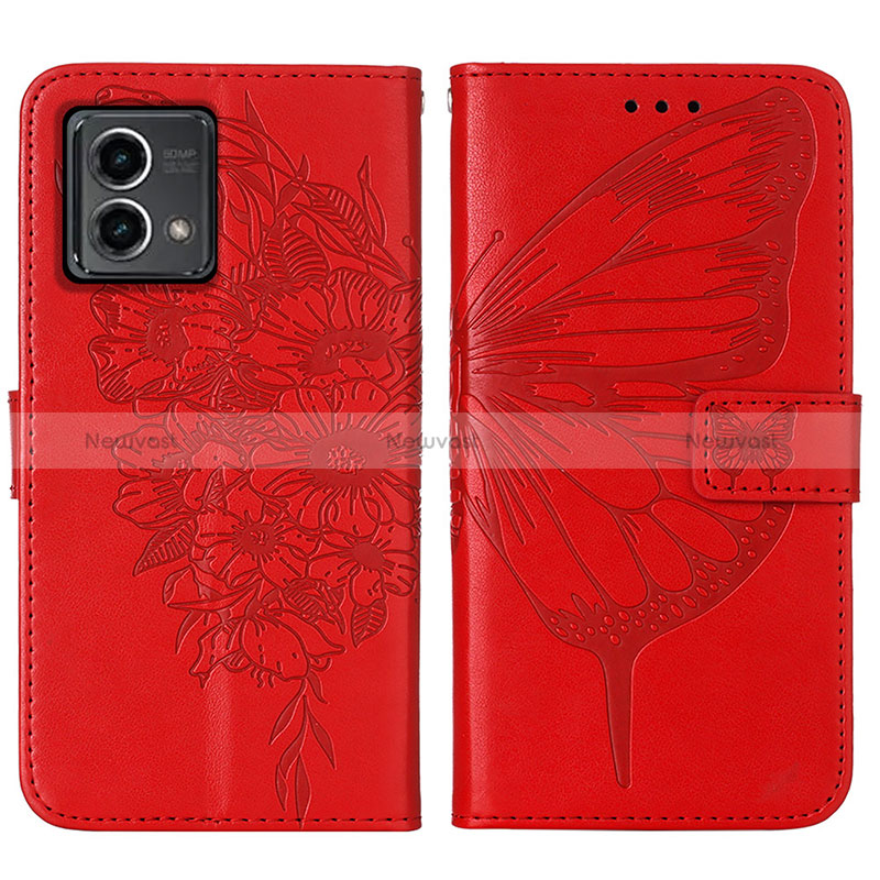 Leather Case Stands Butterfly Flip Cover Holder Y01B for Motorola Moto G Stylus (2023) 4G