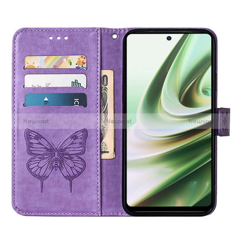 Leather Case Stands Butterfly Flip Cover Holder Y01B for OnePlus Nord CE 3 5G