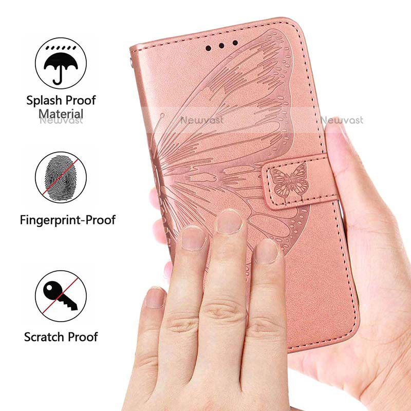 Leather Case Stands Butterfly Flip Cover Holder Y01B for Oppo A94 4G