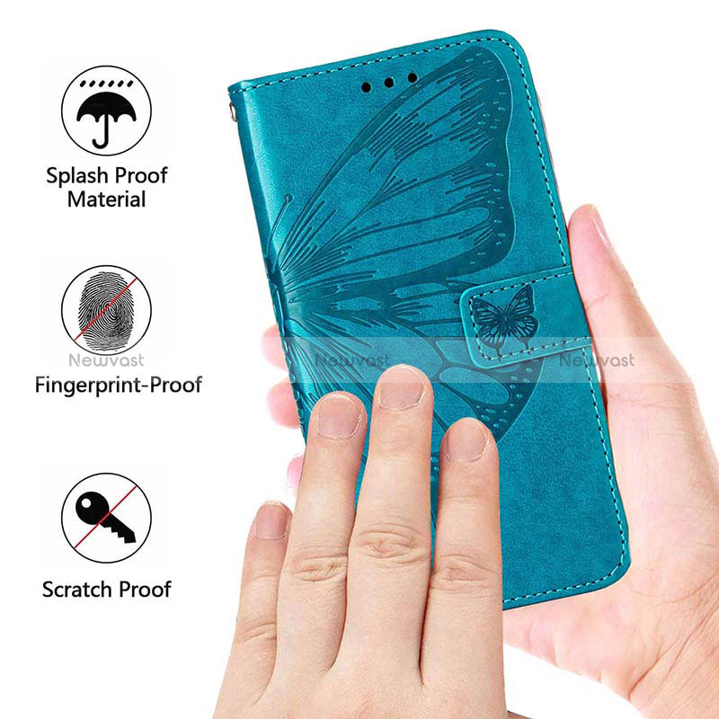 Leather Case Stands Butterfly Flip Cover Holder Y01B for Oppo Reno6 Pro+ Plus 5G