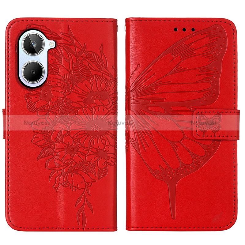 Leather Case Stands Butterfly Flip Cover Holder Y01B for Realme 10 4G