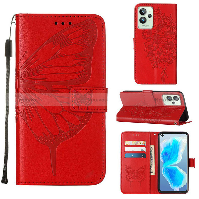 Leather Case Stands Butterfly Flip Cover Holder Y01B for Realme GT2 Pro 5G