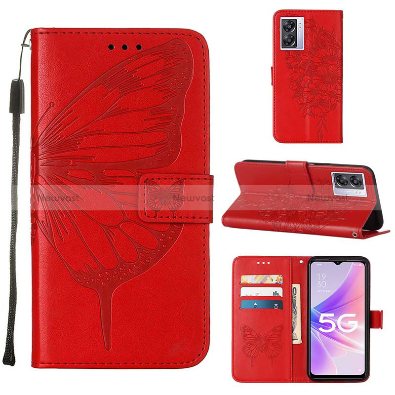 Leather Case Stands Butterfly Flip Cover Holder Y01B for Realme V23 5G