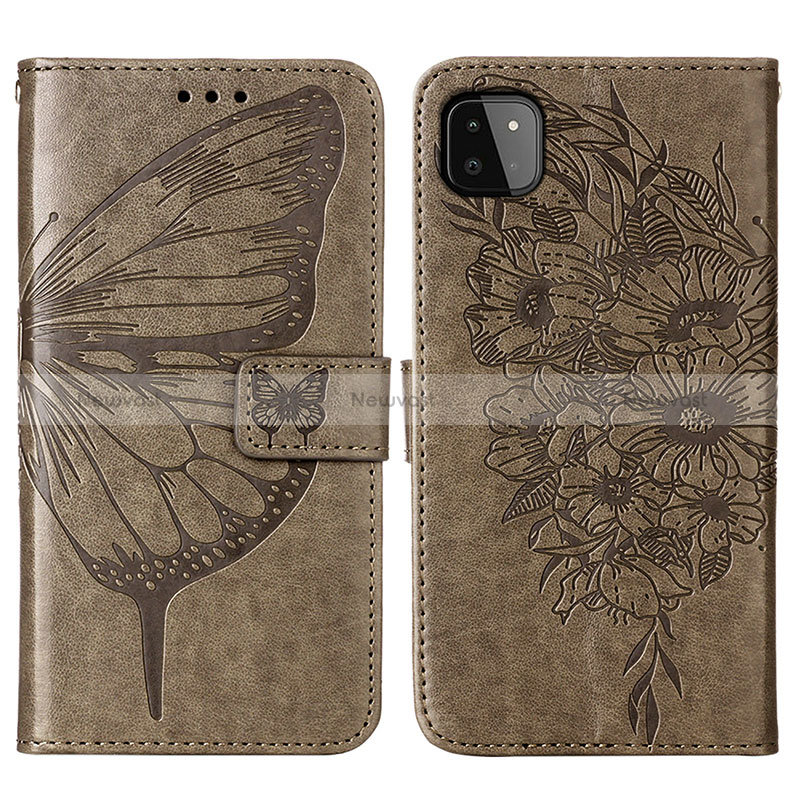 Leather Case Stands Butterfly Flip Cover Holder Y01B for Samsung Galaxy A22 5G