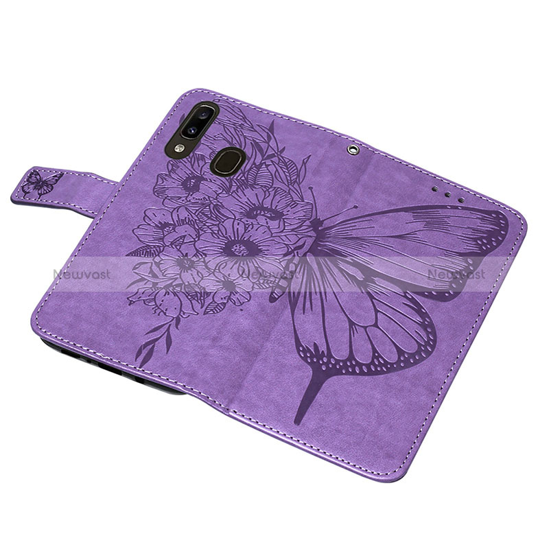 Leather Case Stands Butterfly Flip Cover Holder Y01B for Samsung Galaxy A30