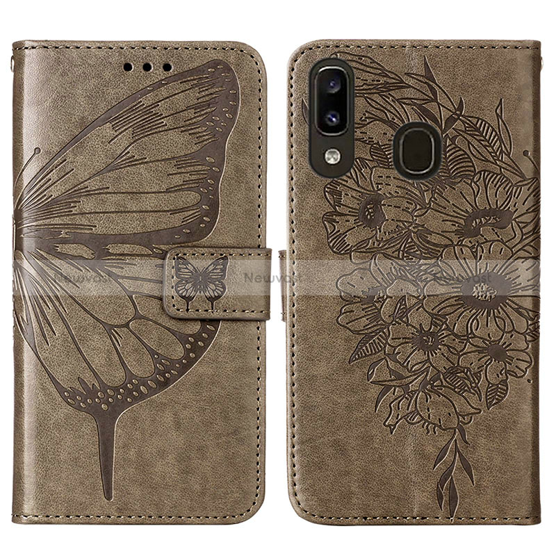 Leather Case Stands Butterfly Flip Cover Holder Y01B for Samsung Galaxy A30