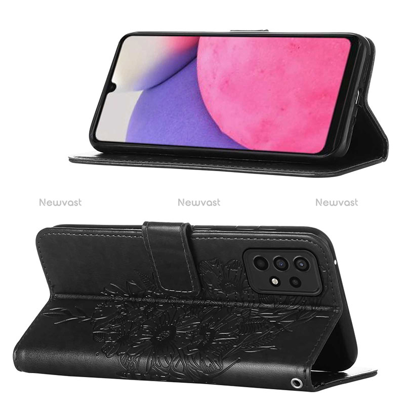 Leather Case Stands Butterfly Flip Cover Holder Y01B for Samsung Galaxy A33 5G