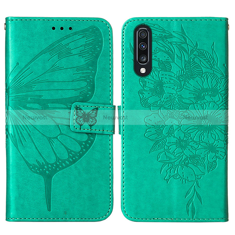 Leather Case Stands Butterfly Flip Cover Holder Y01B for Samsung Galaxy A50
