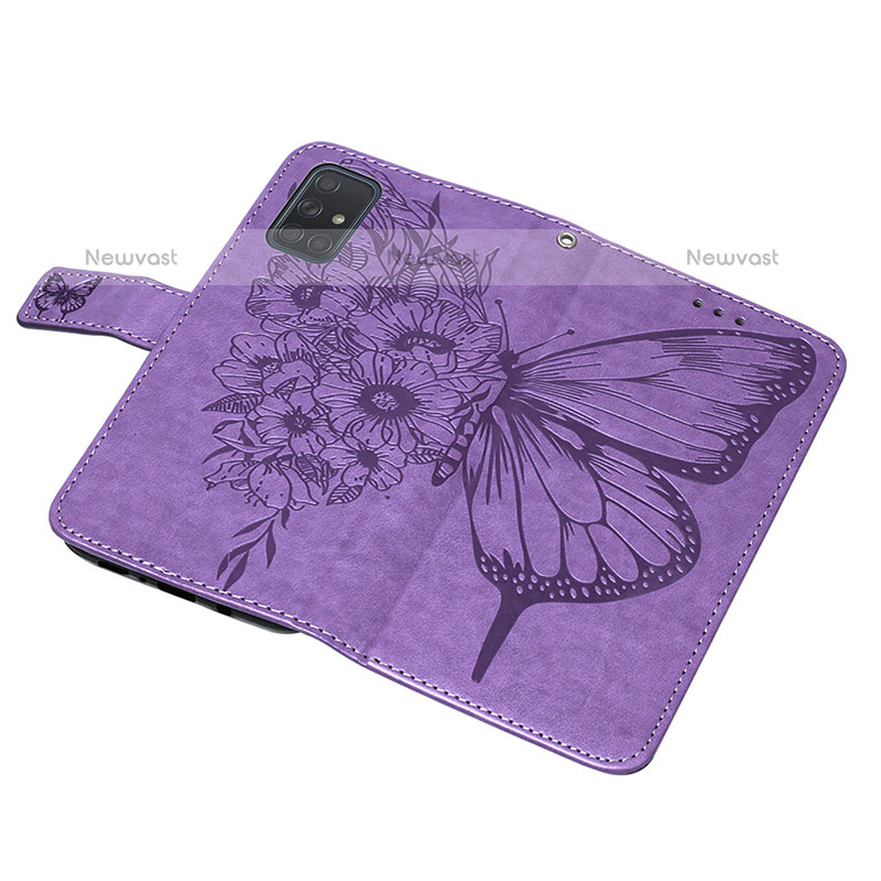 Leather Case Stands Butterfly Flip Cover Holder Y01B for Samsung Galaxy A51 4G