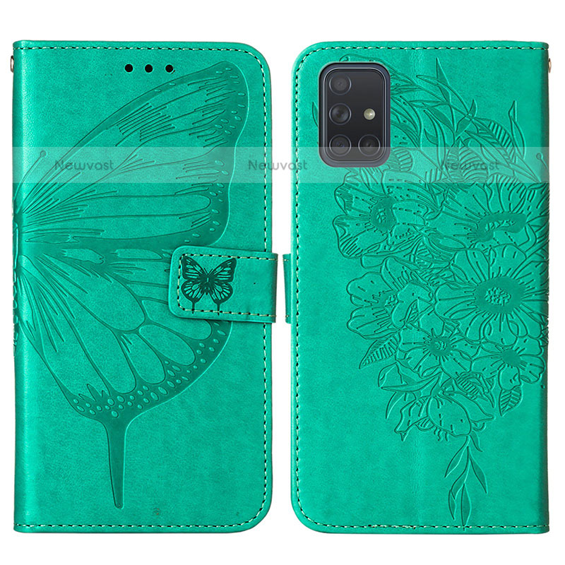 Leather Case Stands Butterfly Flip Cover Holder Y01B for Samsung Galaxy A51 4G