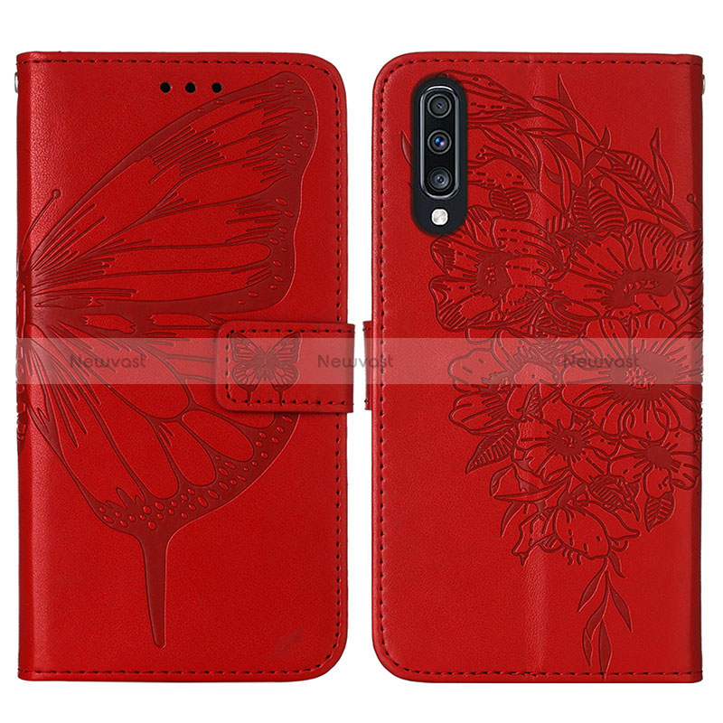 Leather Case Stands Butterfly Flip Cover Holder Y01B for Samsung Galaxy A70