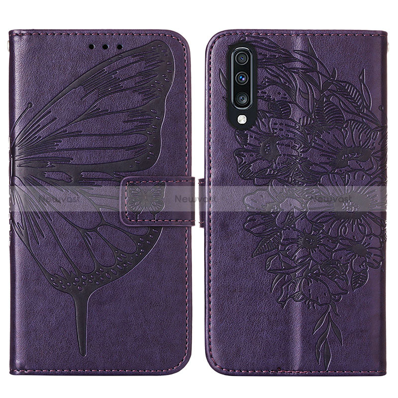 Leather Case Stands Butterfly Flip Cover Holder Y01B for Samsung Galaxy A70