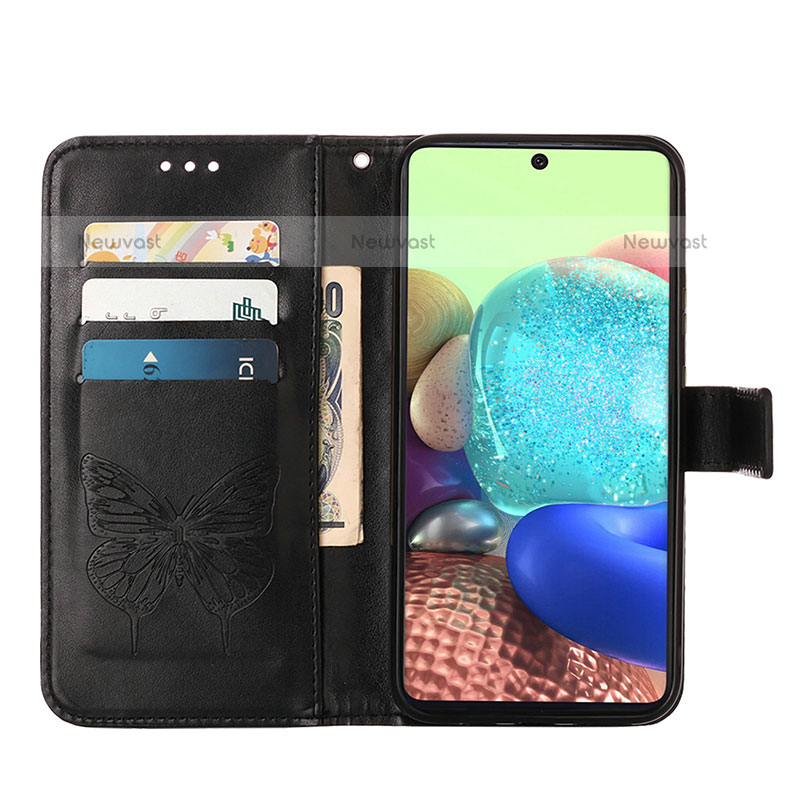 Leather Case Stands Butterfly Flip Cover Holder Y01B for Samsung Galaxy A71 4G A715