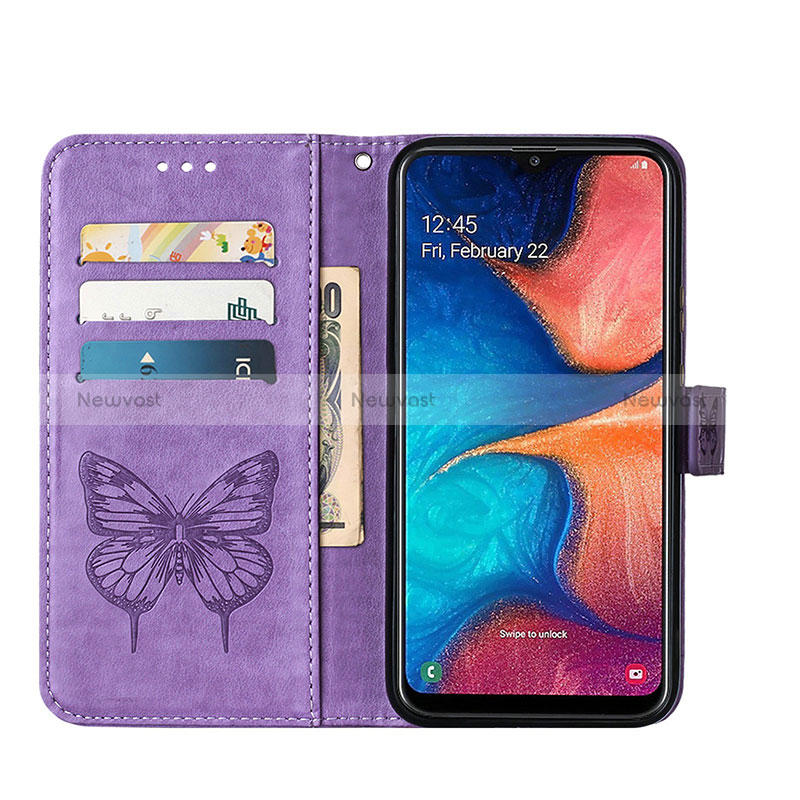 Leather Case Stands Butterfly Flip Cover Holder Y01B for Samsung Galaxy M10S