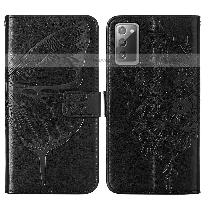 Leather Case Stands Butterfly Flip Cover Holder Y01B for Samsung Galaxy Note 20 5G