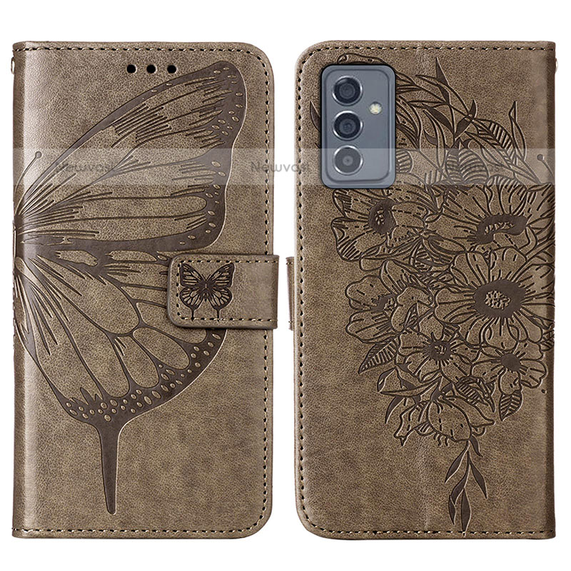 Leather Case Stands Butterfly Flip Cover Holder Y01B for Samsung Galaxy Quantum2 5G