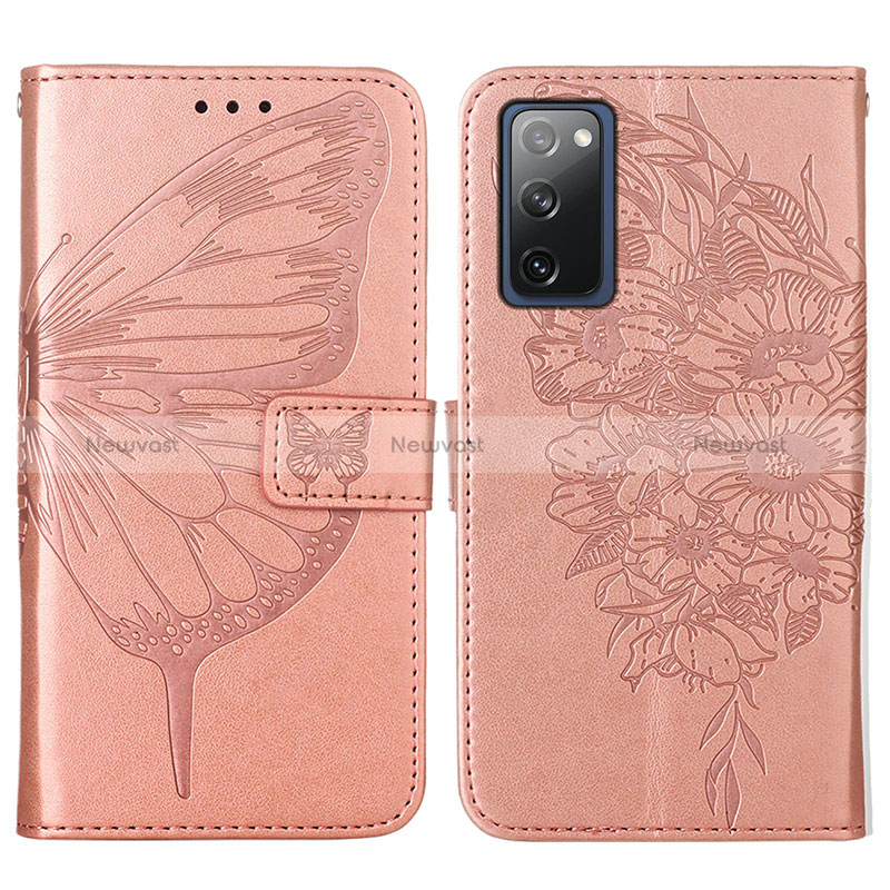 Leather Case Stands Butterfly Flip Cover Holder Y01B for Samsung Galaxy S20 FE 5G