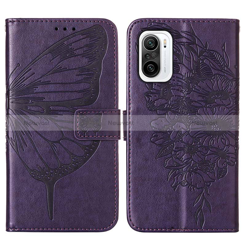 Leather Case Stands Butterfly Flip Cover Holder Y01B for Xiaomi Mi 11X Pro 5G