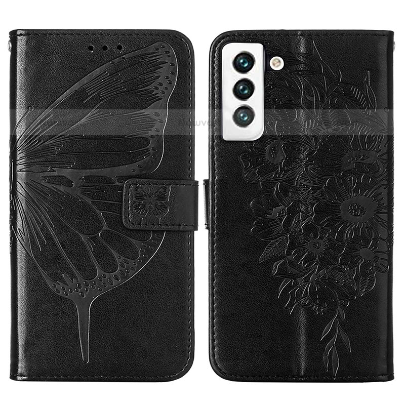 Leather Case Stands Butterfly Flip Cover Holder Y06B for Samsung Galaxy S21 Plus 5G