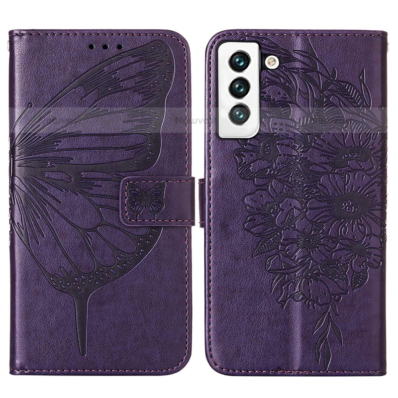 Leather Case Stands Butterfly Flip Cover Holder Y06B for Samsung Galaxy S23 Plus 5G