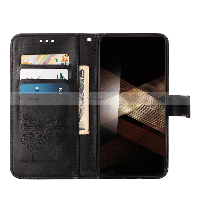 Leather Case Stands Butterfly Flip Cover Holder Y06B for Samsung Galaxy S24 5G