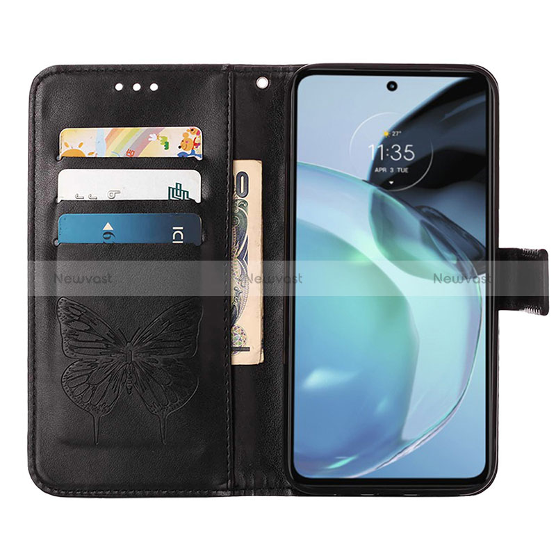 Leather Case Stands Butterfly Flip Cover Holder YB1 for Motorola Moto G72