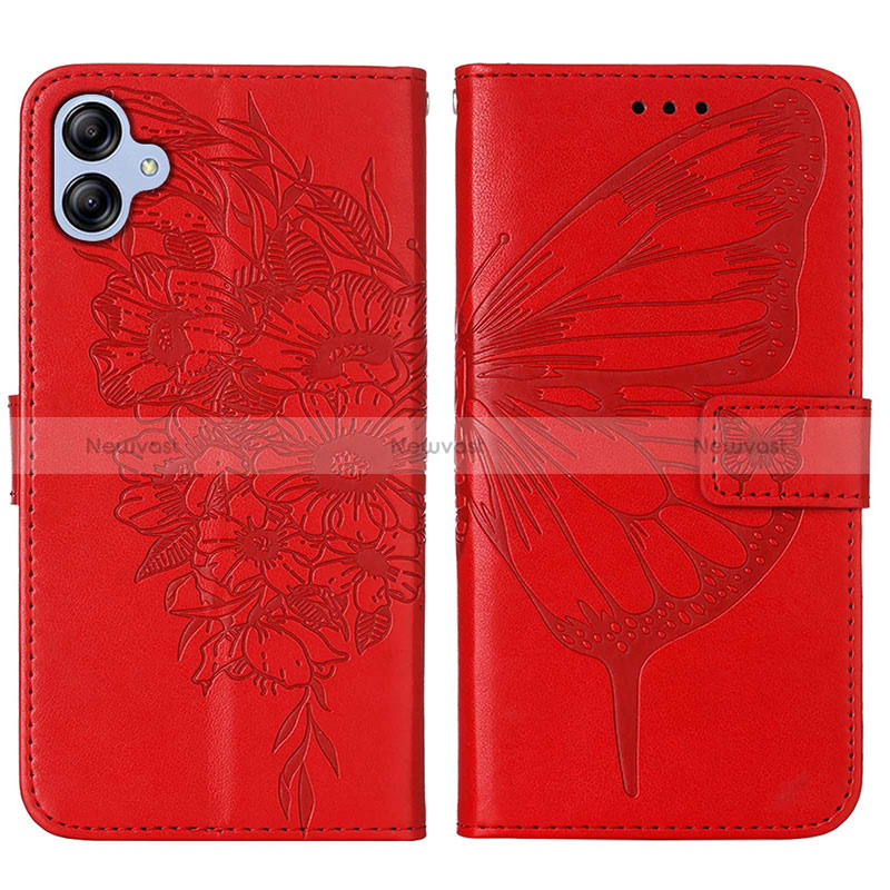 Leather Case Stands Butterfly Flip Cover Holder YB1 for Samsung Galaxy A04E