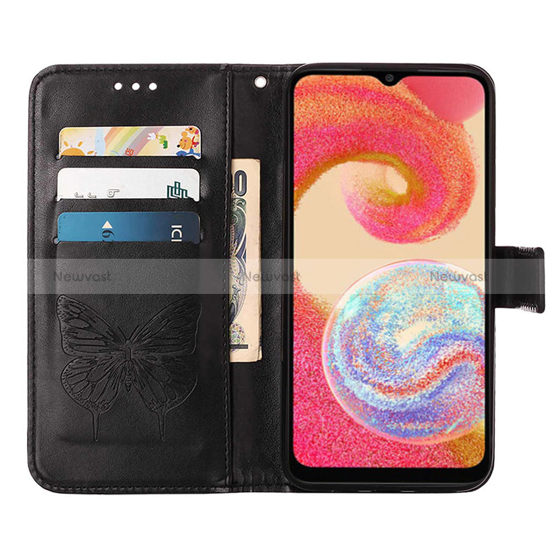 Leather Case Stands Butterfly Flip Cover Holder YB1 for Samsung Galaxy M04