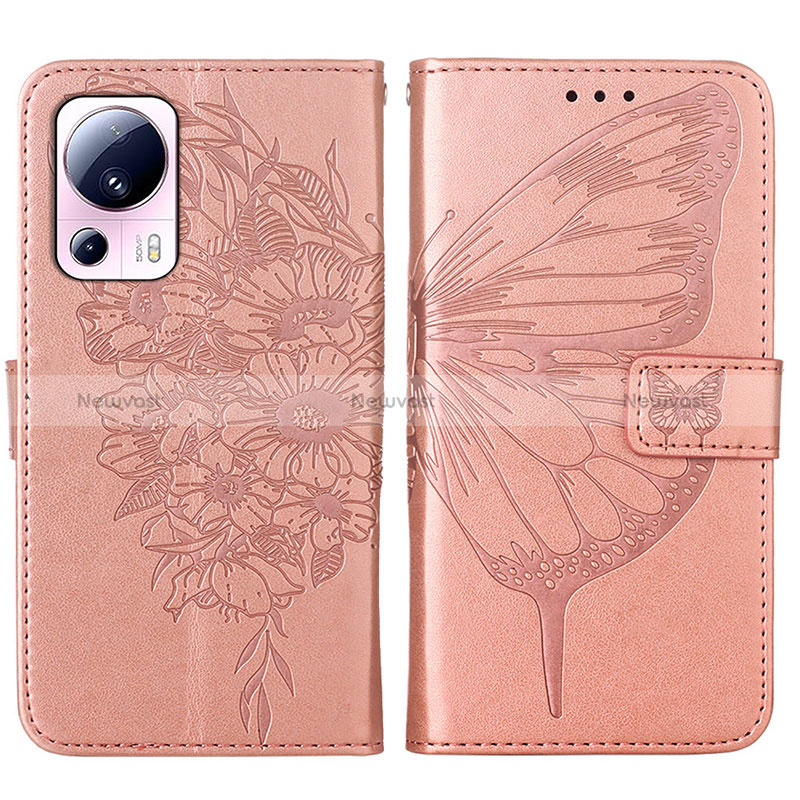 Leather Case Stands Butterfly Flip Cover Holder YB1 for Xiaomi Mi 12 Lite NE 5G