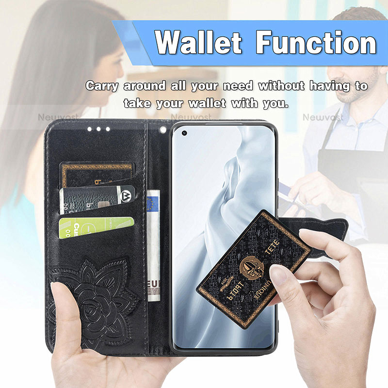 Leather Case Stands Butterfly Flip Cover L01 Holder for Xiaomi Mi 11 5G