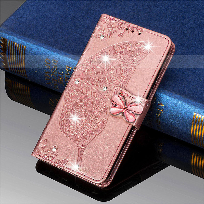 Leather Case Stands Butterfly Flip Cover L01 Holder for Xiaomi Mi 11 5G Pink