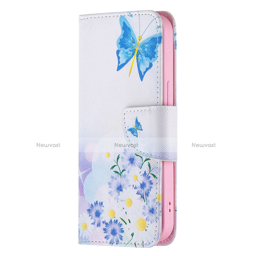 Leather Case Stands Butterfly Flip Cover L02 Holder for Apple iPhone 13 Pro Max Black