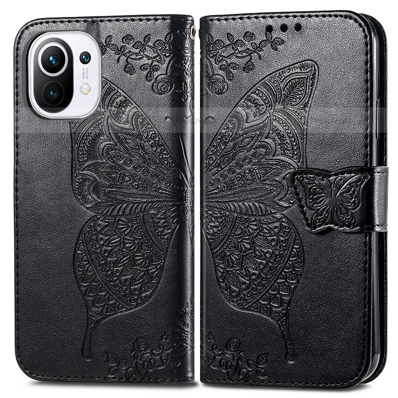 Leather Case Stands Butterfly Flip Cover L02 Holder for Xiaomi Mi 11 5G