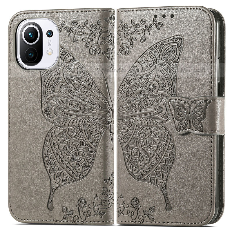 Leather Case Stands Butterfly Flip Cover L02 Holder for Xiaomi Mi 11 5G