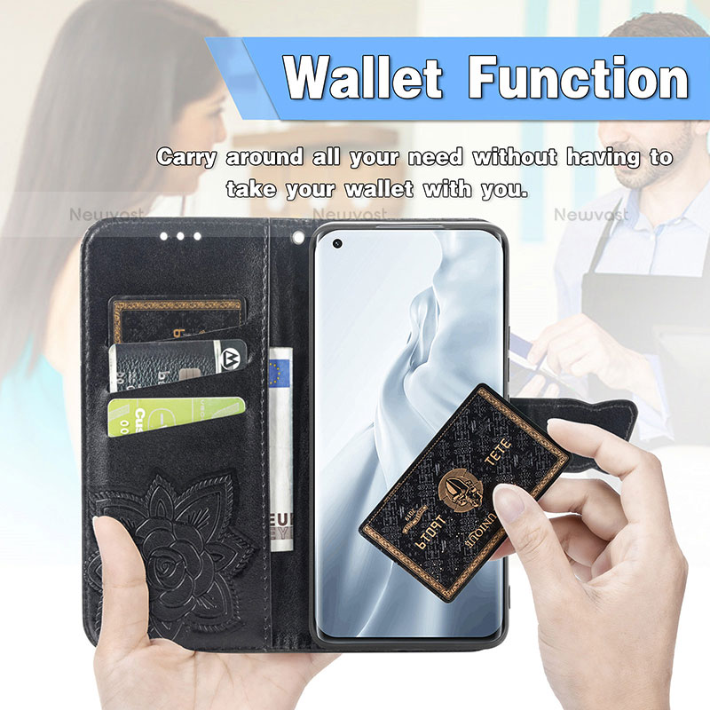 Leather Case Stands Butterfly Flip Cover L02 Holder for Xiaomi Mi 11 Lite 5G