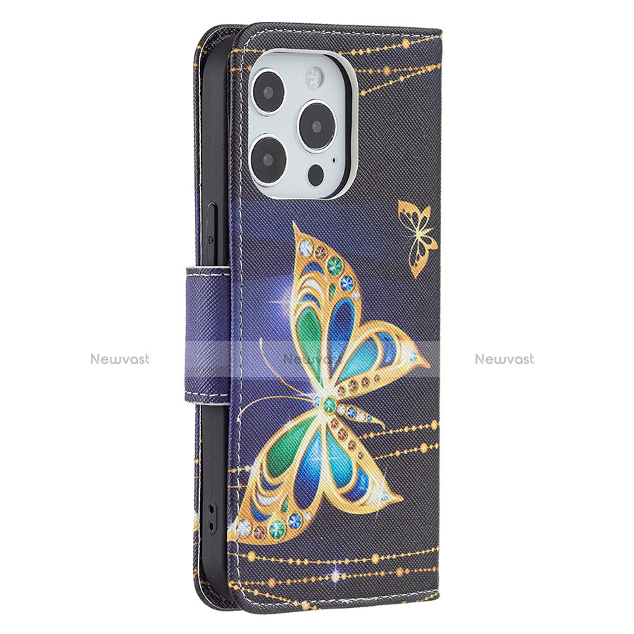 Leather Case Stands Butterfly Flip Cover L07 Holder for Apple iPhone 13 Pro Mixed