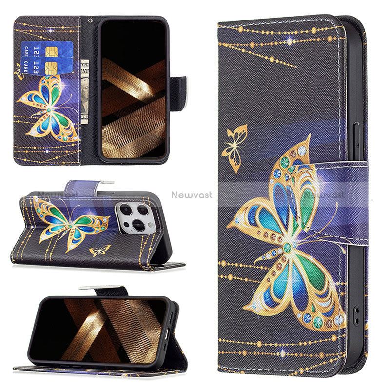Leather Case Stands Butterfly Flip Cover L07 Holder for Apple iPhone 14 Pro Max Mixed